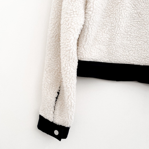 Veronica Beard Anita Faux Shearling/Leather Jacket Cream & Black XS - Picture 10 of 15